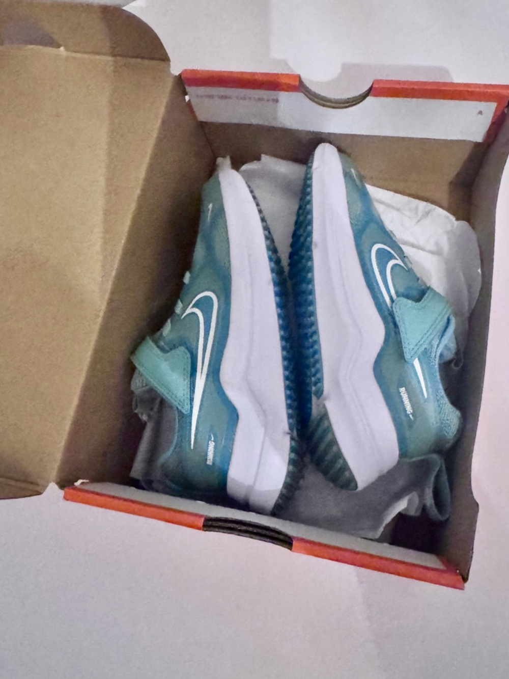 Nike Kids' Teal/Turquoise Hook-and-Loop Running Sneaker - Picture 3 of 4